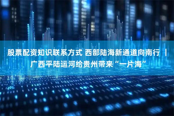 股票配资知识联系方式 西部陆海新通道向南行 ｜ 广西平陆运河给贵州带来“一片海”